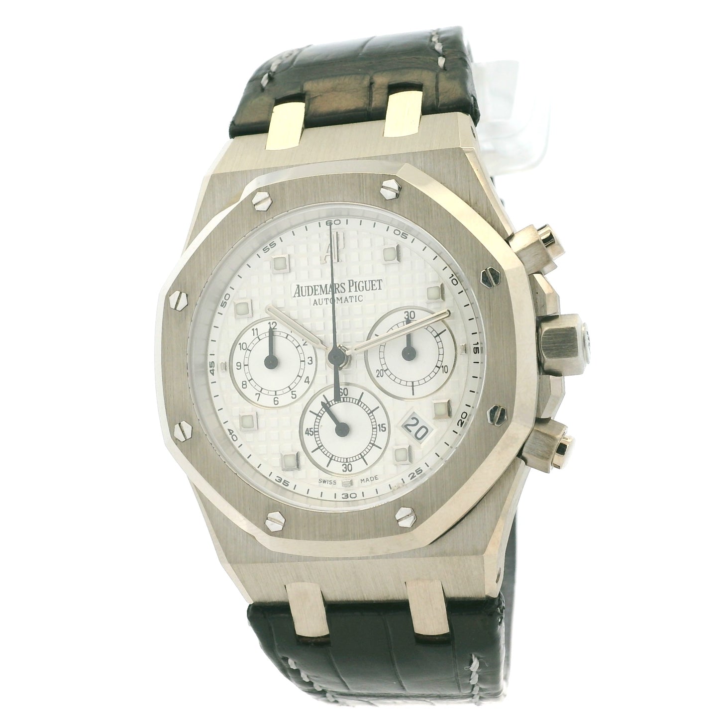 Audemars Piguet 26022BC 39mm Royal Oak Chronograph on Black Leather Watch