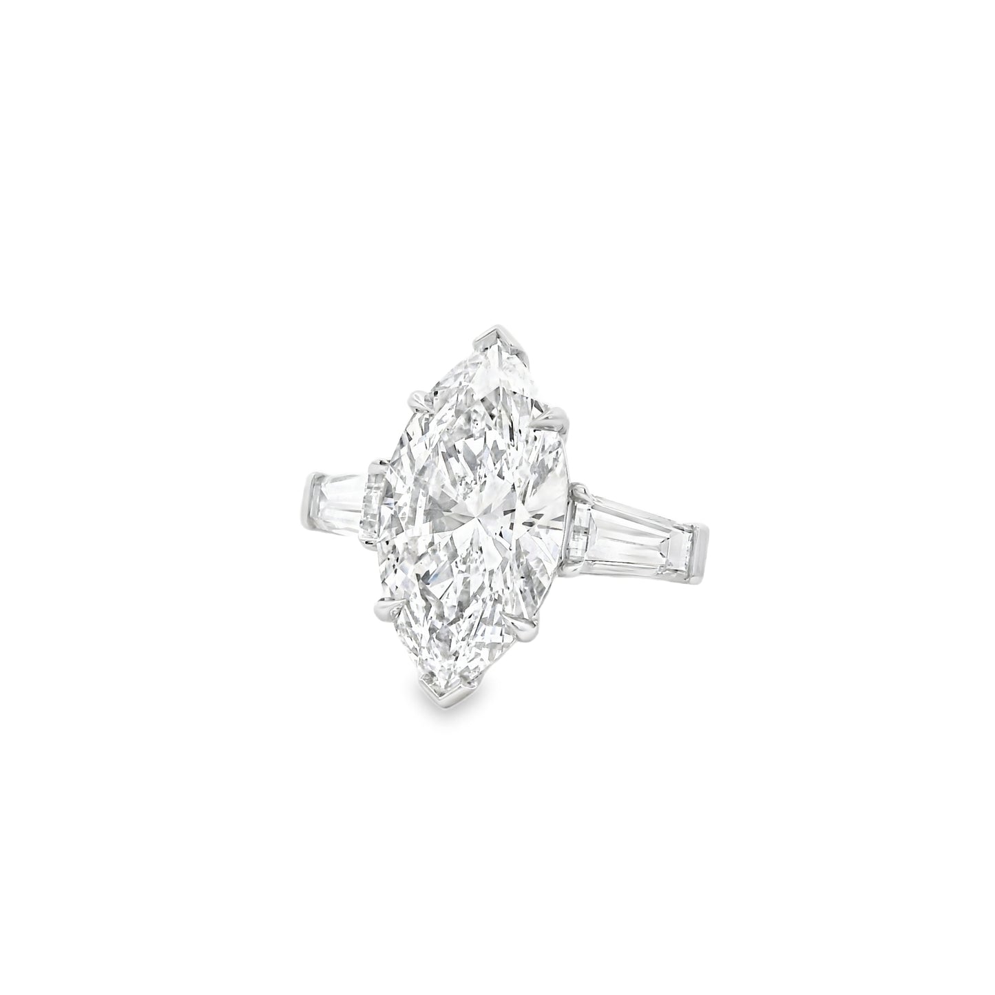 Platinum GIA Certified 8.02ct Diamond Marquise Brilliant Ring