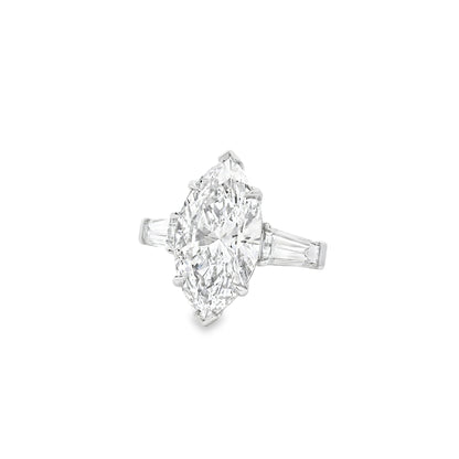Platinum GIA Certified 8.02ct Diamond Marquise Brilliant Ring