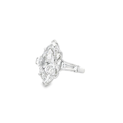 Platinum GIA Certified 8.02ct Diamond Marquise Brilliant Ring