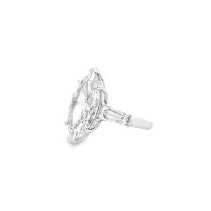 Platinum GIA Certified 8.02ct Diamond Marquise Brilliant Ring