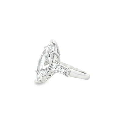 Platinum GIA Certified 8.02ct Diamond Marquise Brilliant Ring