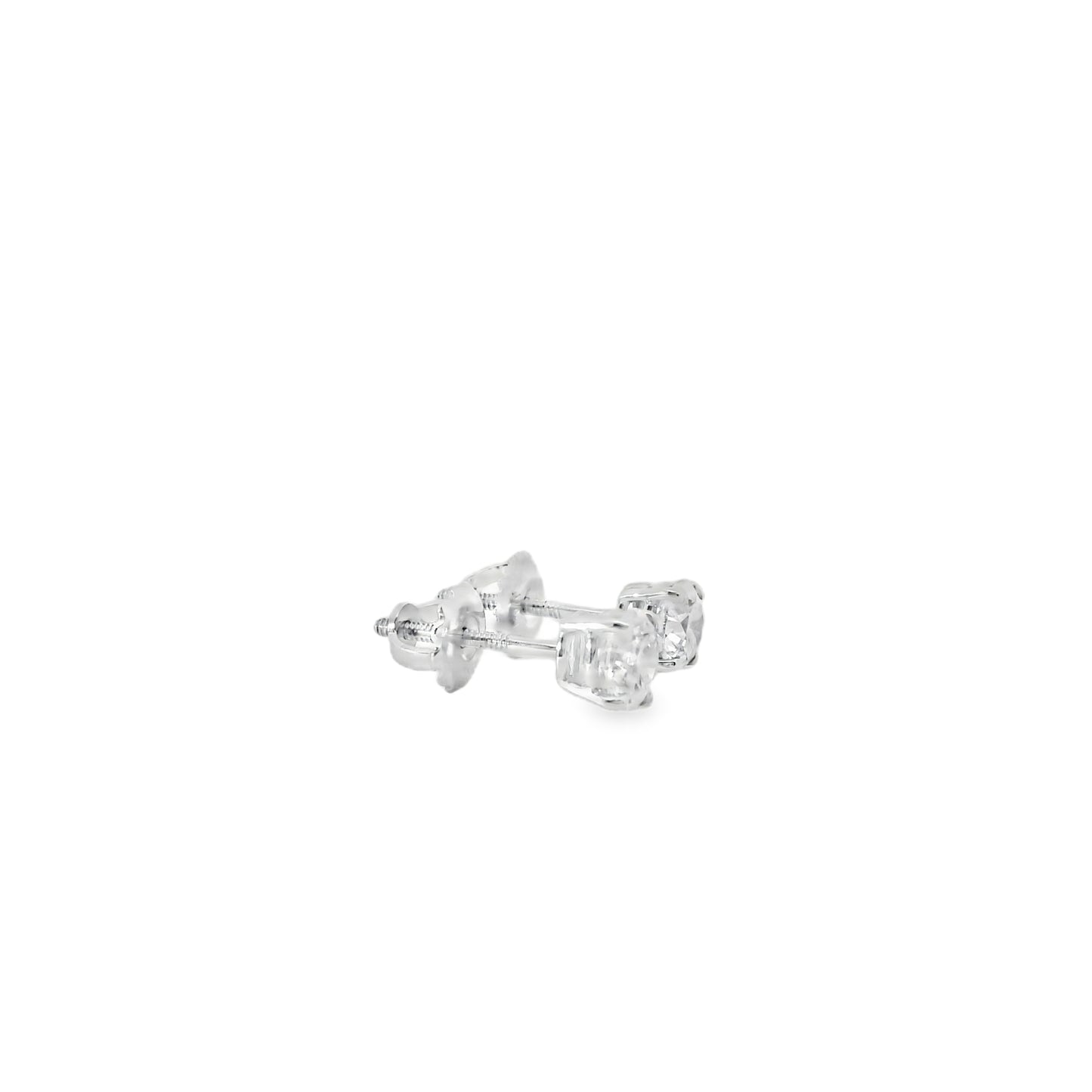 14k White Gold 1.10ctw Natural Round Brilliant Diamond Stud Earrings