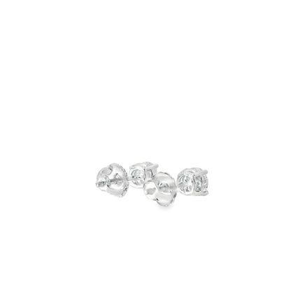14k White Gold 1.10ctw Natural Round Brilliant Diamond Stud Earrings