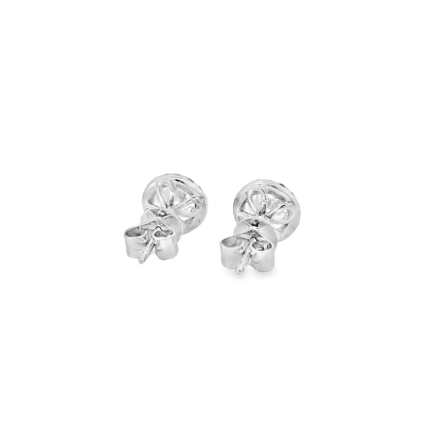 18k White Gold 1.95ctw Natural Round Brilliant Diamond Earrings
