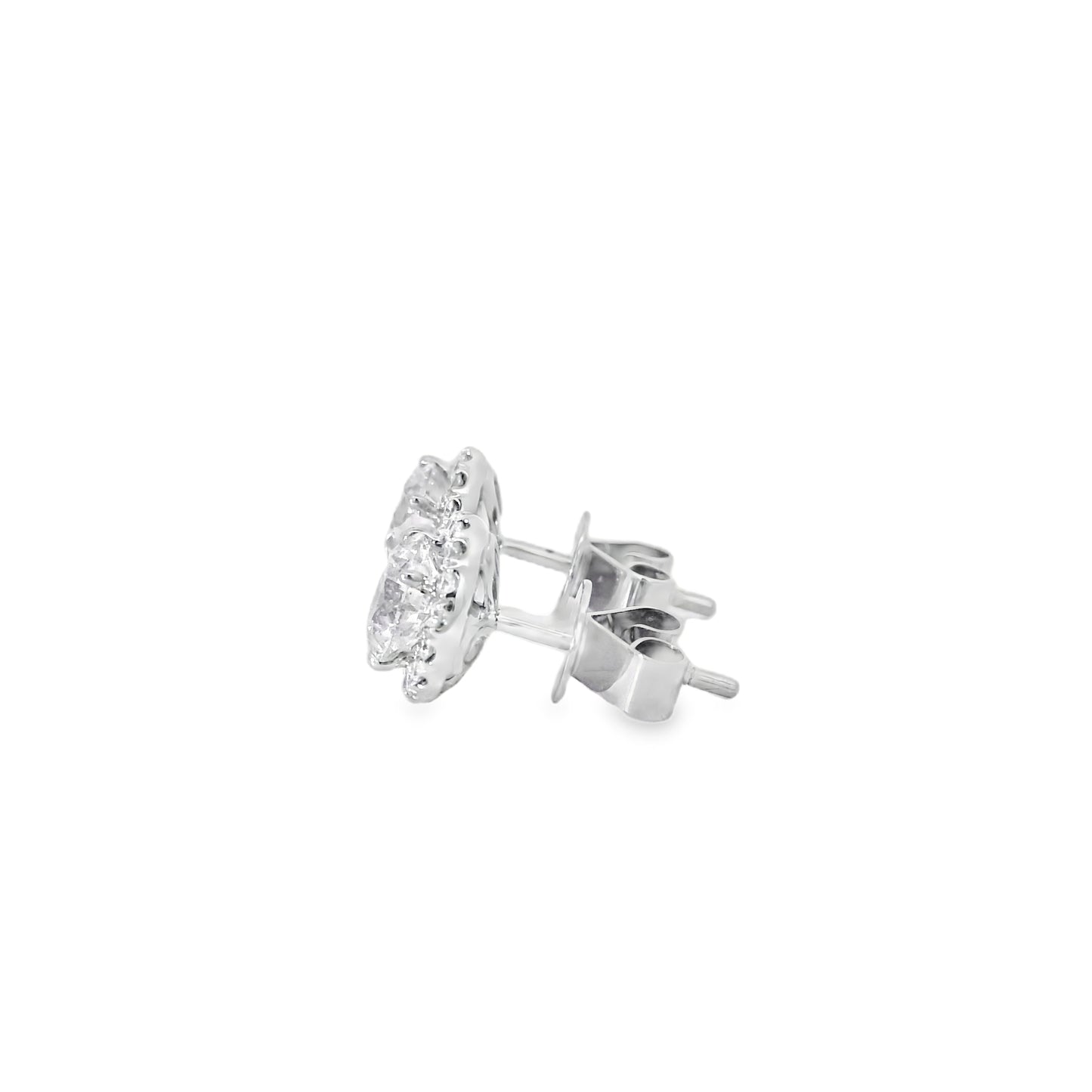 18k White Gold 1.95ctw Natural Round Brilliant Diamond Earrings