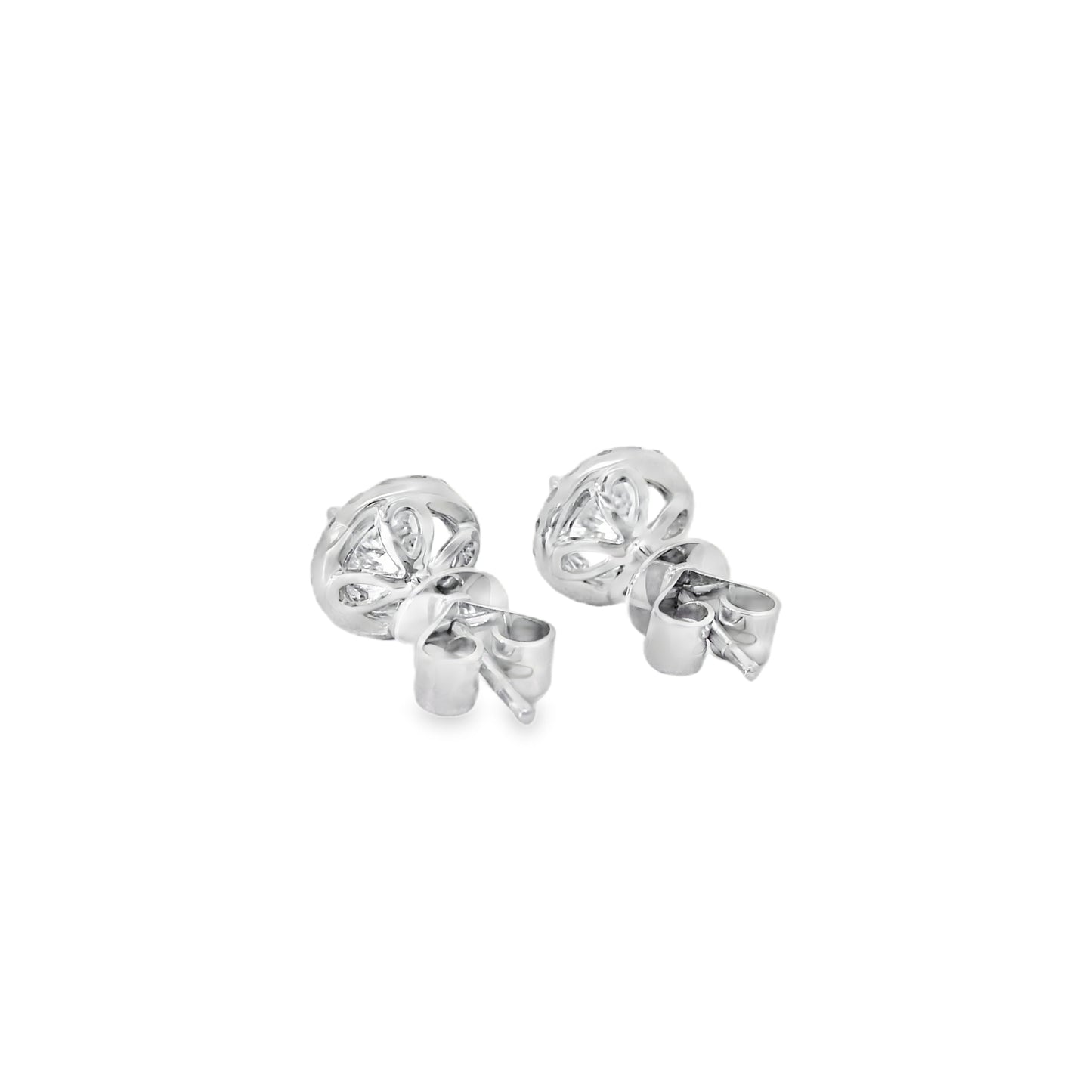 18k White Gold 1.95ctw Natural Round Brilliant Diamond Earrings