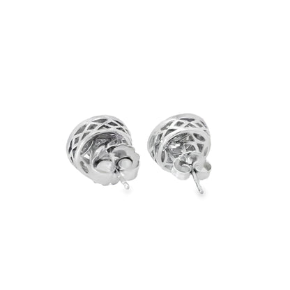 18k White Gold 2.59ctw Natural Round Brilliant Diamond Earrings