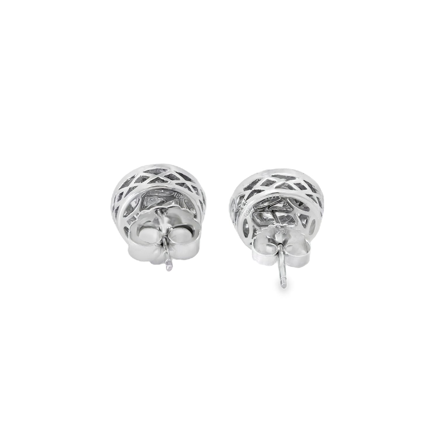 18k White Gold 2.59ctw Natural Round Brilliant Diamond Earrings