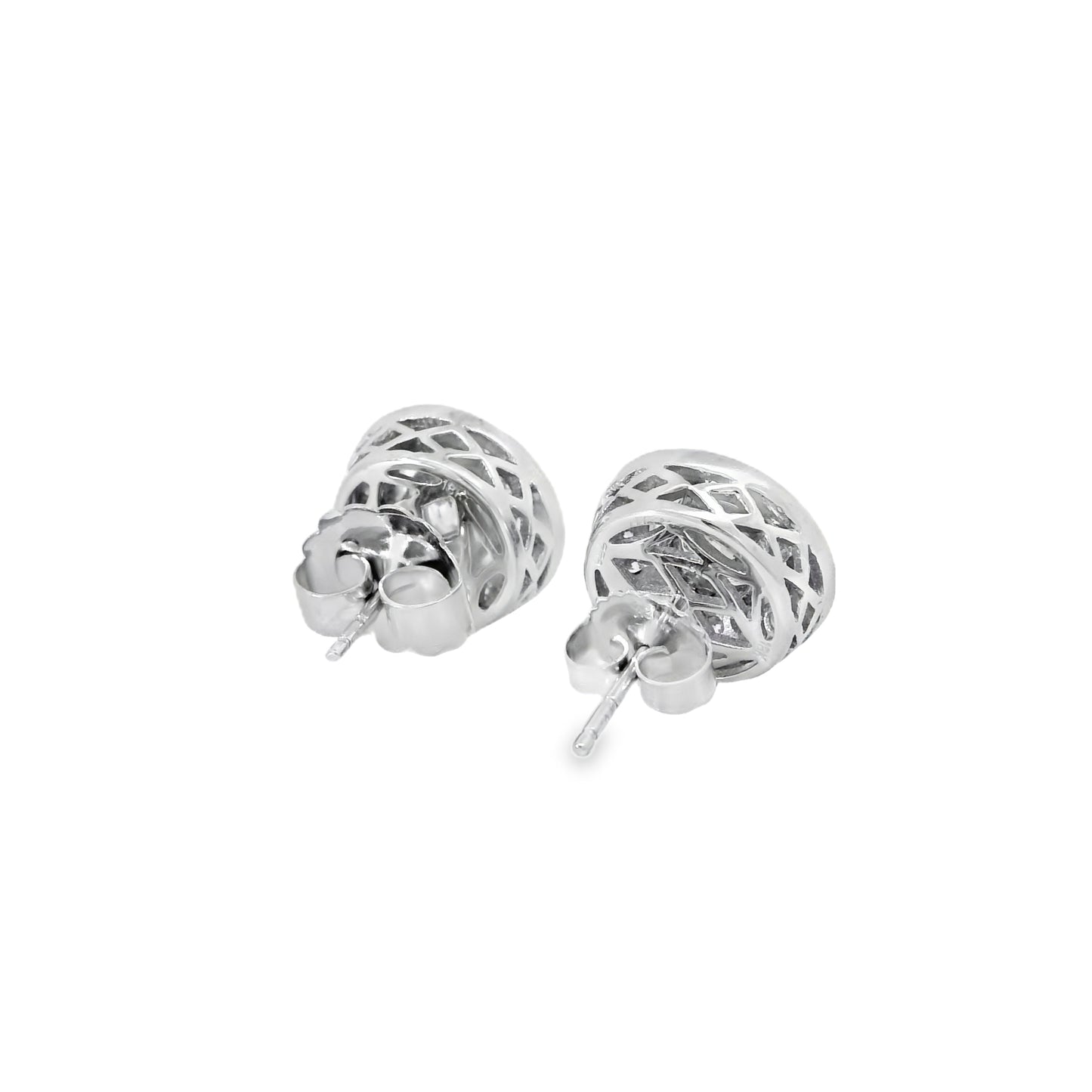 18k White Gold 2.59ctw Natural Round Brilliant Diamond Earrings
