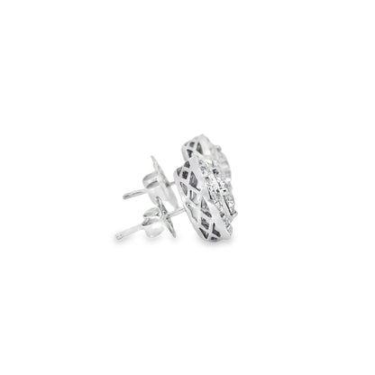 18k White Gold 2.59ctw Natural Round Brilliant Diamond Earrings