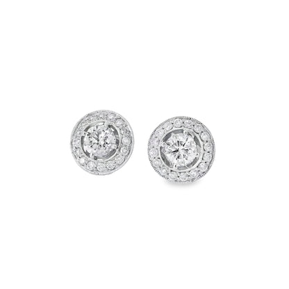 18k White Gold 2.59ctw Natural Round Brilliant Diamond Earrings