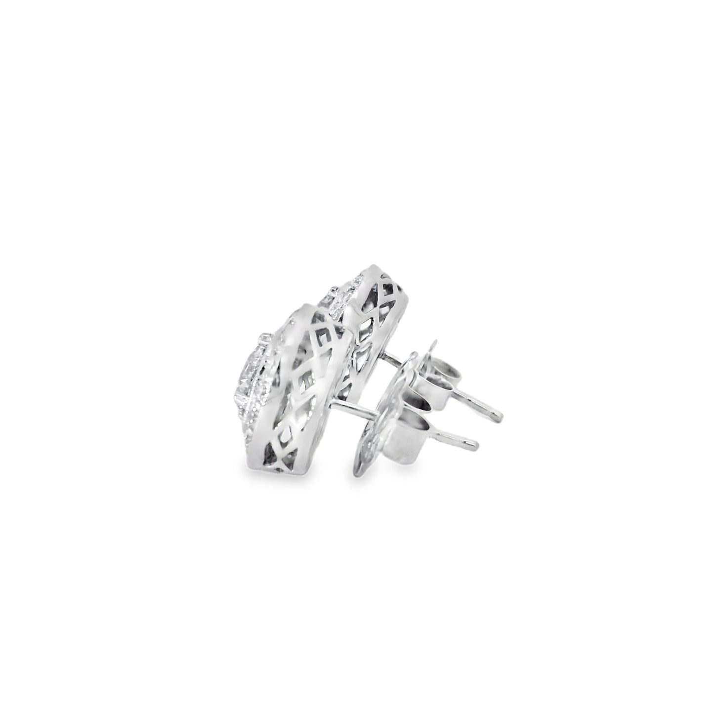 18k White Gold 2.59ctw Natural Round Brilliant Diamond Earrings