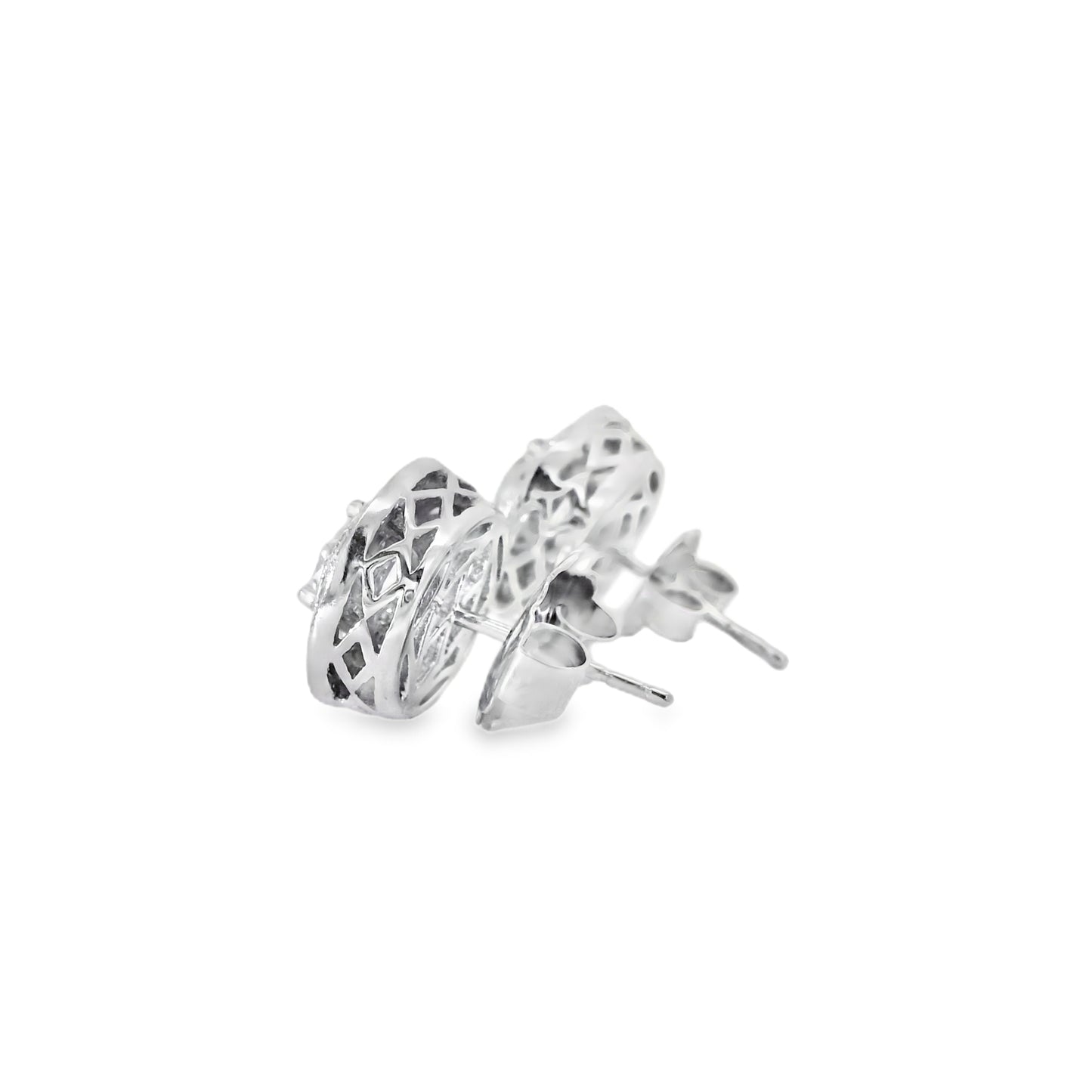 18k White Gold 2.59ctw Natural Round Brilliant Diamond Earrings
