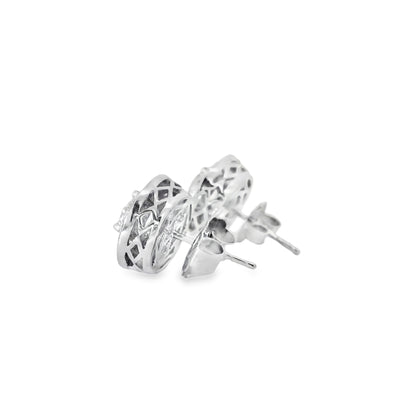 18k White Gold 2.59ctw Natural Round Brilliant Diamond Earrings
