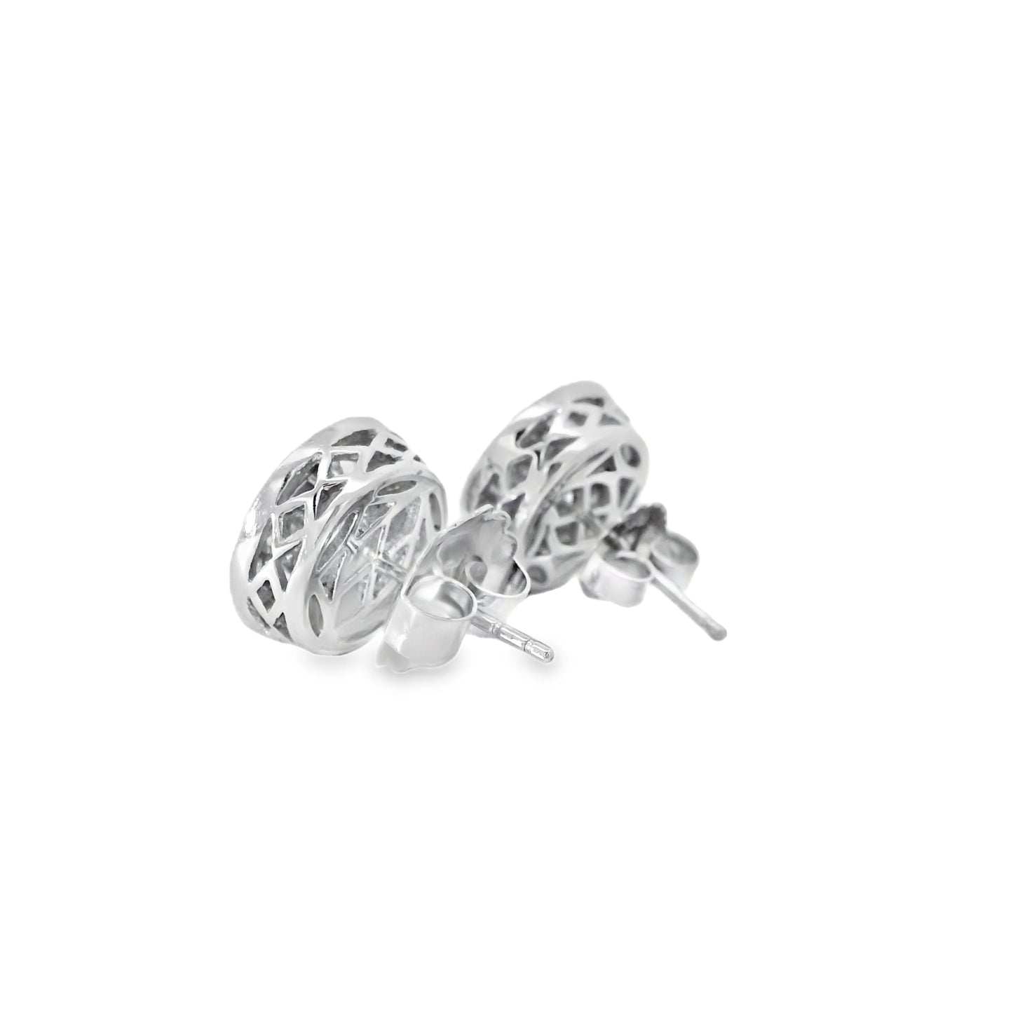 18k White Gold 2.59ctw Natural Round Brilliant Diamond Earrings