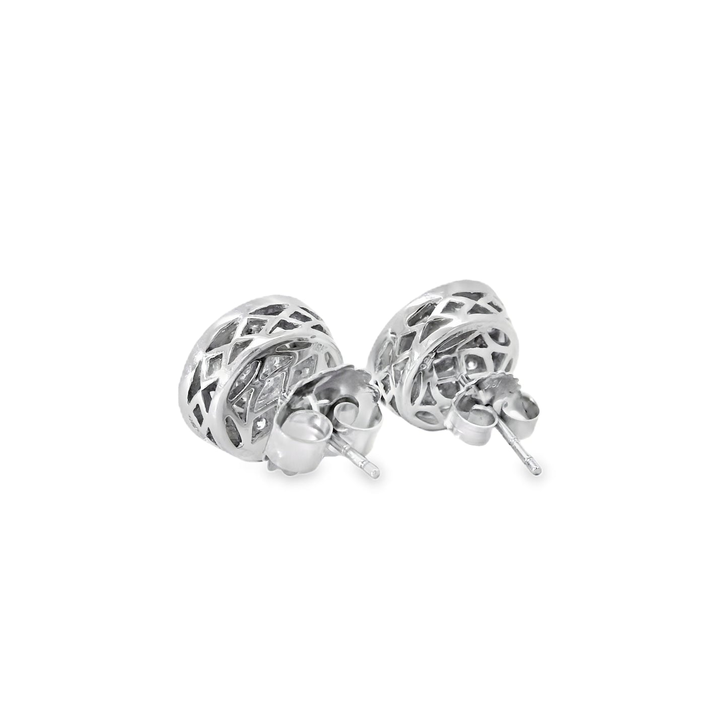18k White Gold 2.59ctw Natural Round Brilliant Diamond Earrings