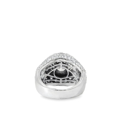 14k White Gold 2.03ctw Round Brilliant Diamonds Surrounded by 5.6ctw Baguette Diamonds Ring