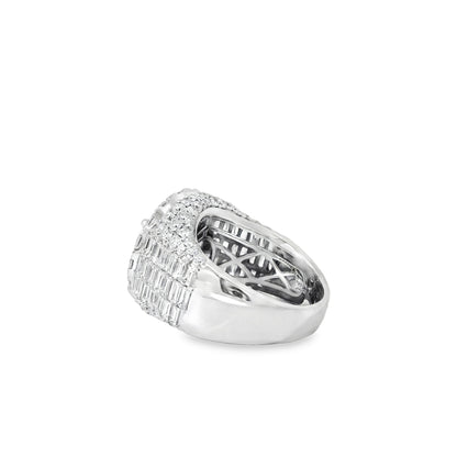 14k White Gold 2.03ctw Round Brilliant Diamonds Surrounded by 5.6ctw Baguette Diamonds Ring
