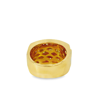 14k Yellow Gold 3.45ctw Baguette-cut and 2.25ctw Round Brilliant Diamond Ring