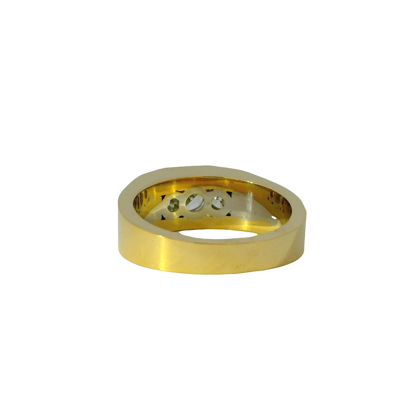 14k White and Yellow Gold 1.75ctw Featuring Three Set Diamonds Ring