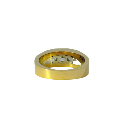 14k White and Yellow Gold 1.75ctw Featuring Three Set Diamonds Ring