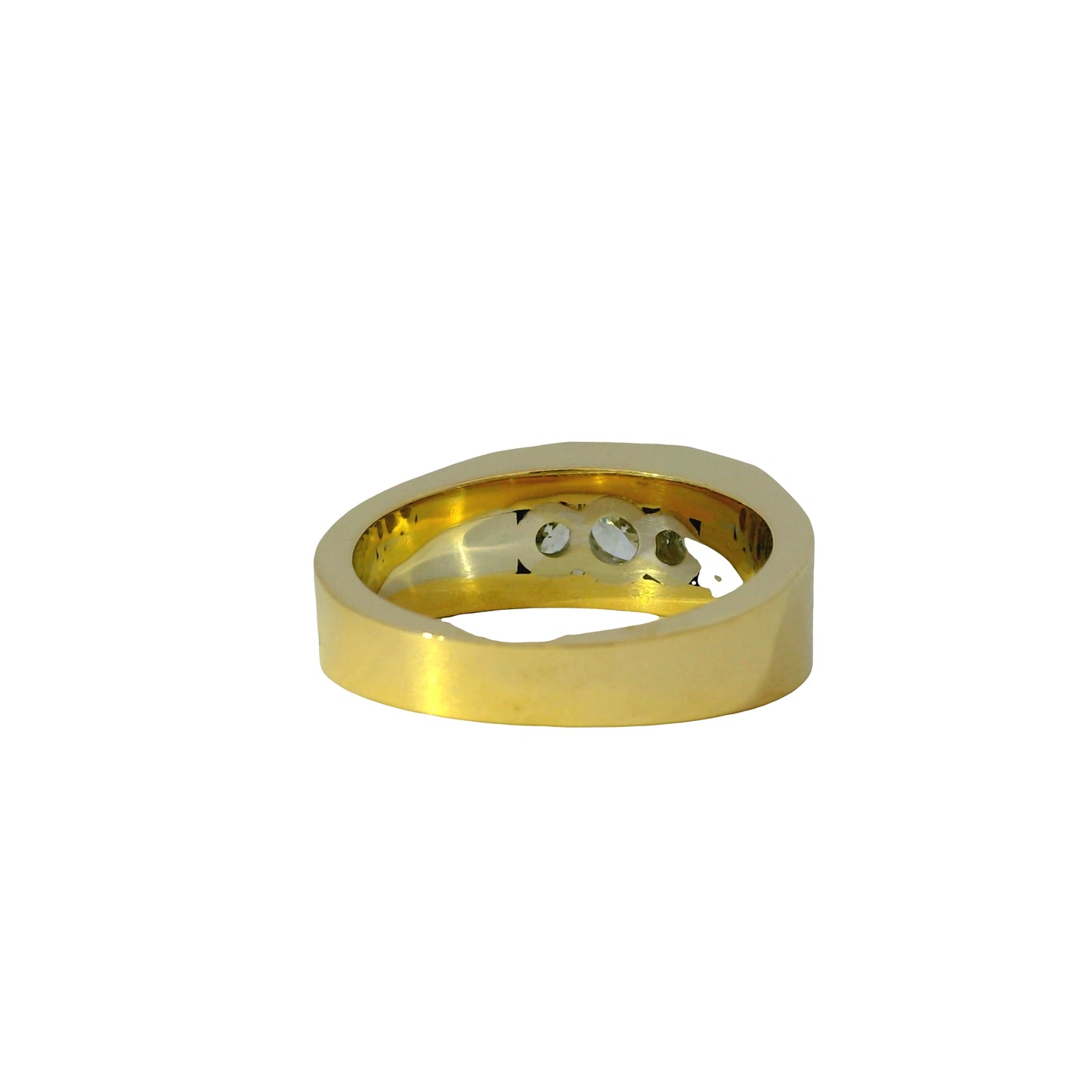 14k White and Yellow Gold 1.75ctw Featuring Three Set Diamonds Ring