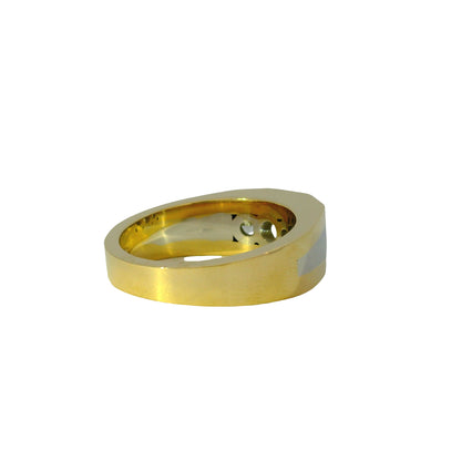 14k White and Yellow Gold 1.75ctw Featuring Three Set Diamonds Ring