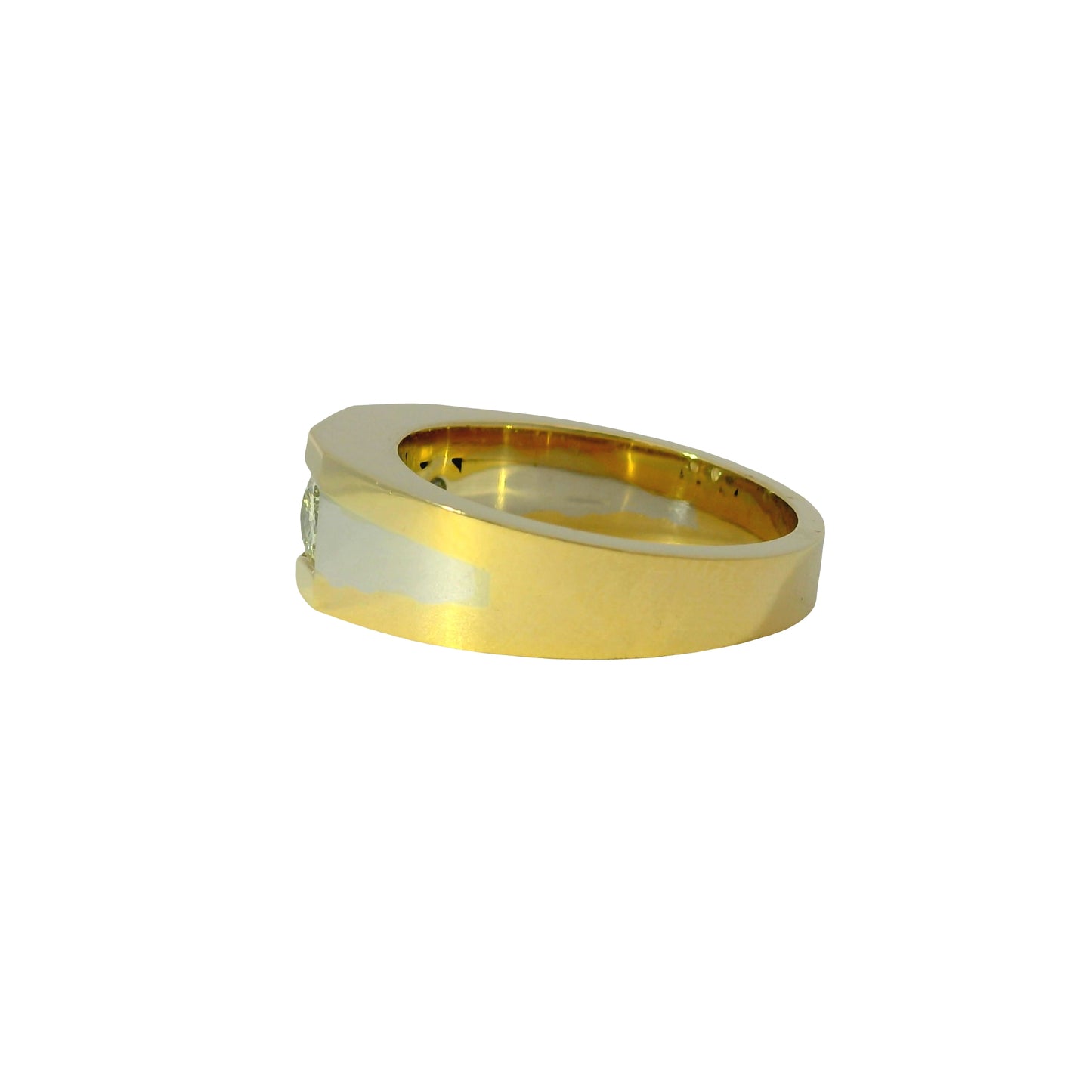 14k White and Yellow Gold 1.75ctw Featuring Three Set Diamonds Ring