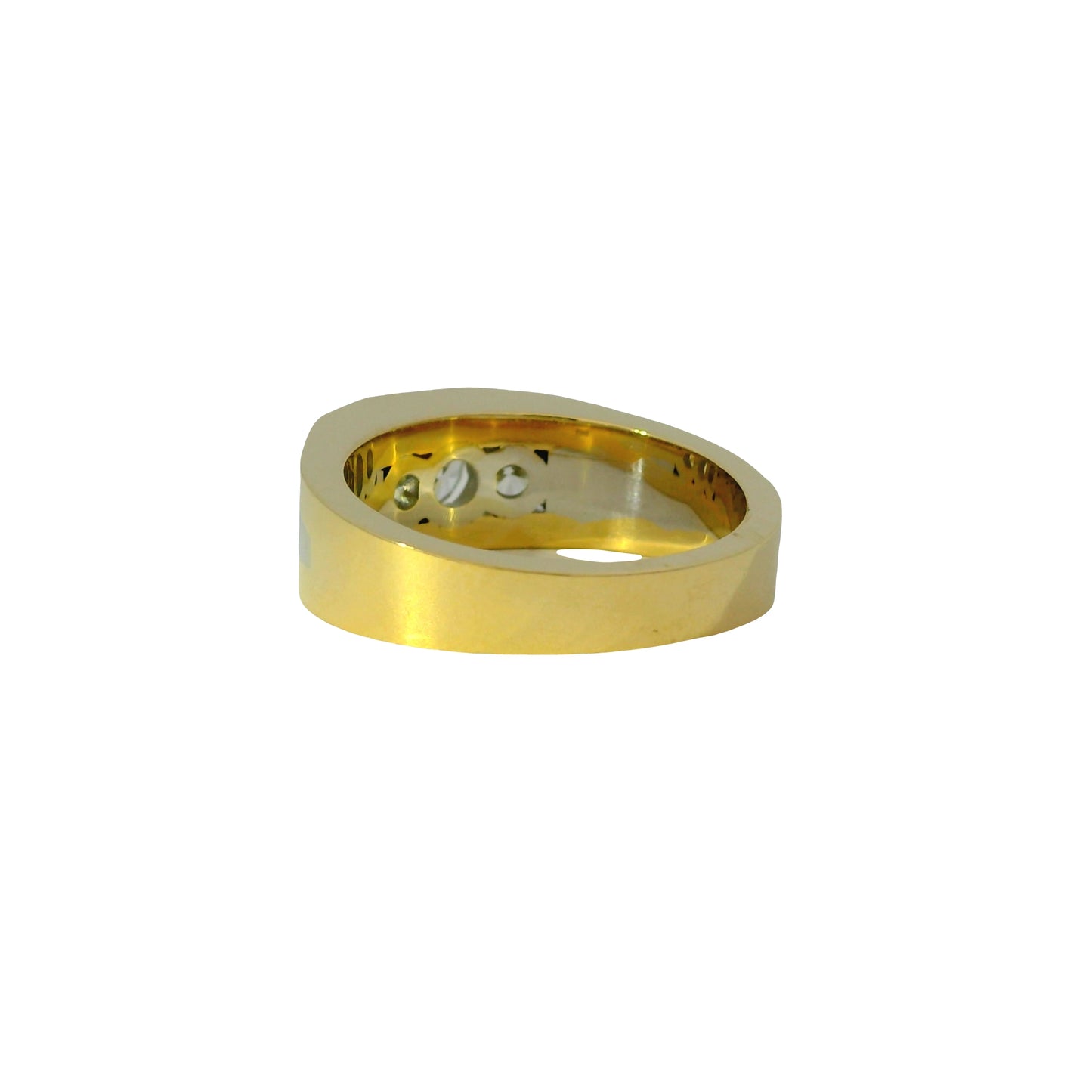 14k White and Yellow Gold 1.75ctw Featuring Three Set Diamonds Ring