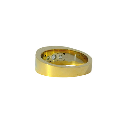 14k White and Yellow Gold 1.75ctw Featuring Three Set Diamonds Ring