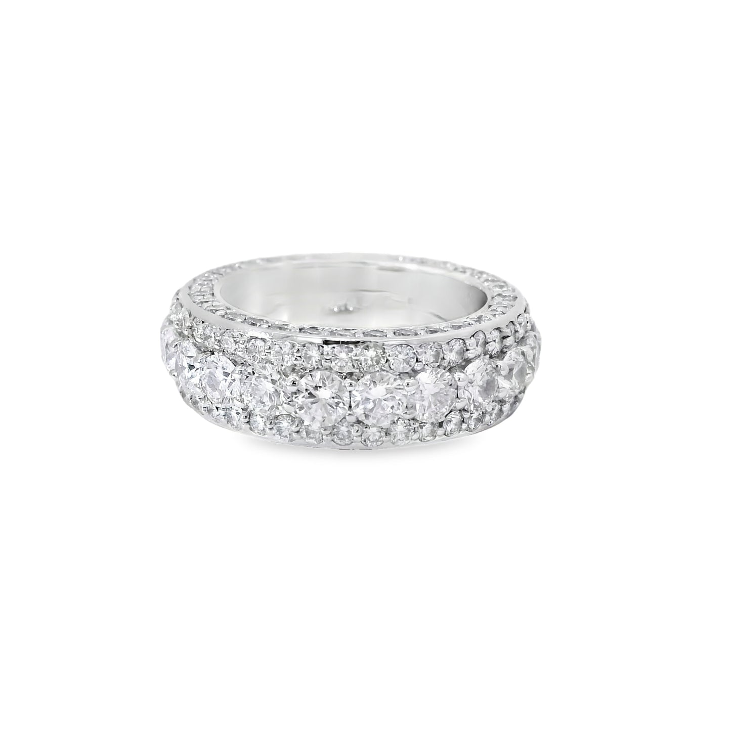 14k White Gold 4.85ctw Triple-row Diamond Band