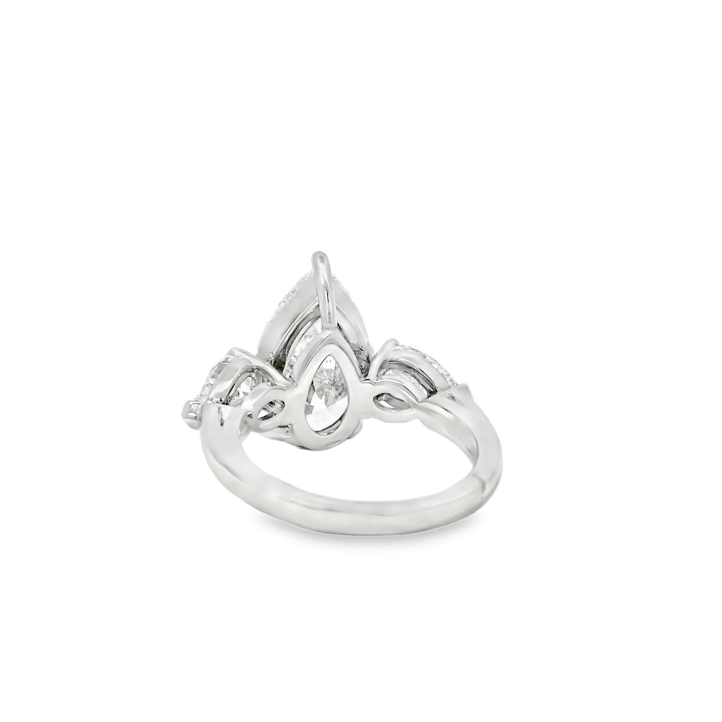 Platinum GIA Certified 7.48ctw Pear Cut Natural Diamond 3 Stone Ring
