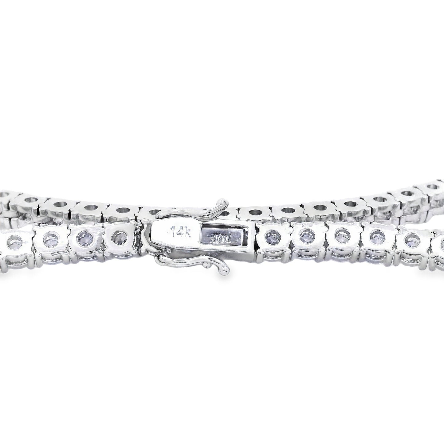 14k White Gold 41.20ctw Natural Round Brilliant Diamond Tennis Necklace