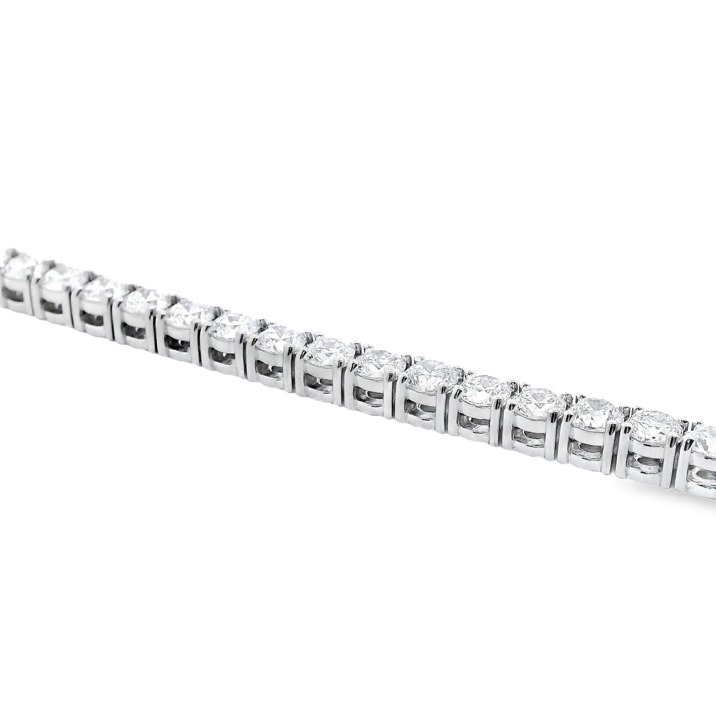 14k White Gold 41.20ctw Natural Round Brilliant Diamond Tennis Necklace