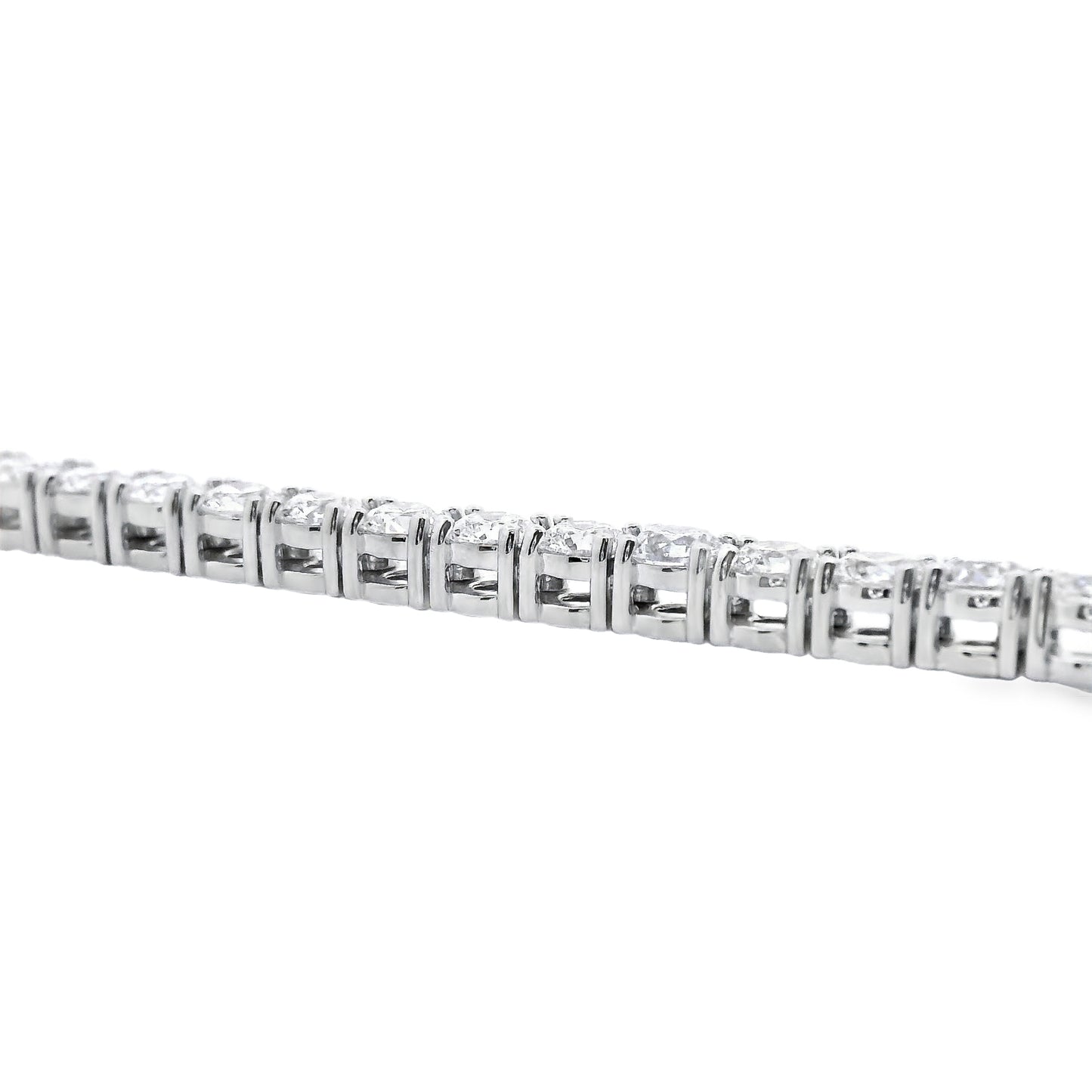 14k White Gold 41.20ctw Natural Round Brilliant Diamond Tennis Necklace