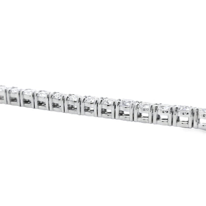 14k White Gold 41.20ctw Natural Round Brilliant Diamond Tennis Necklace