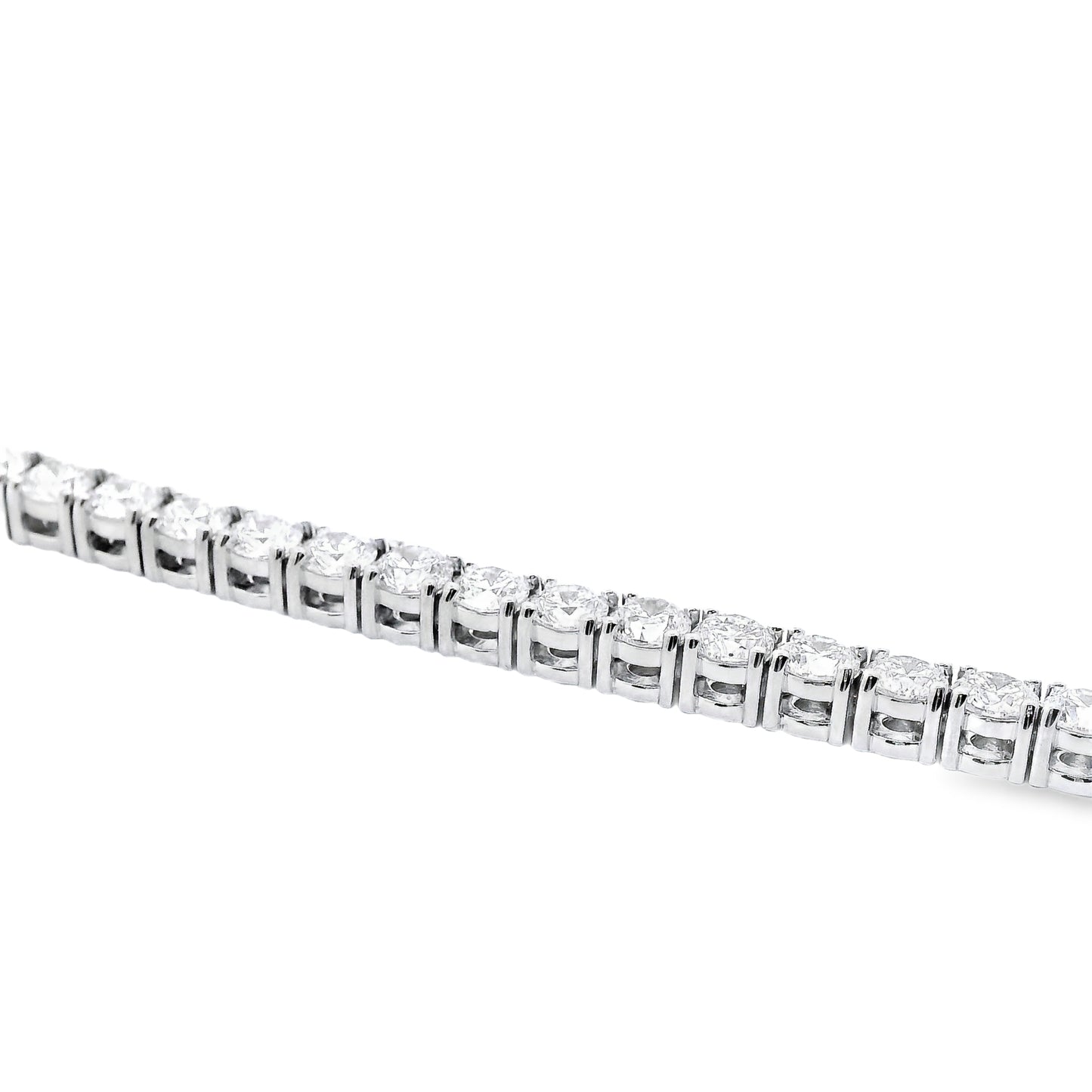 14k White Gold 41.20ctw Natural Round Brilliant Diamond Tennis Necklace