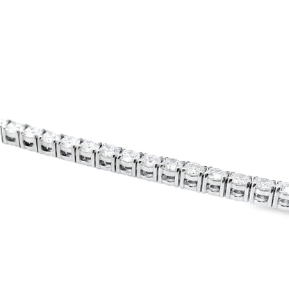14k White Gold 41.20ctw Natural Round Brilliant Diamond Tennis Necklace
