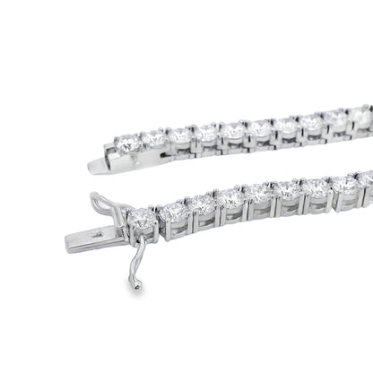 14k White Gold 41.20ctw Natural Round Brilliant Diamond Tennis Necklace