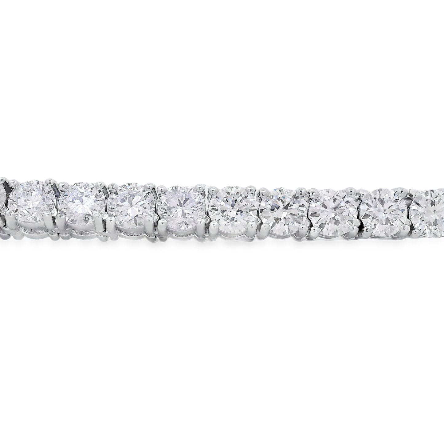 14k White Gold 41.20ctw Natural Round Brilliant Diamond Tennis Necklace