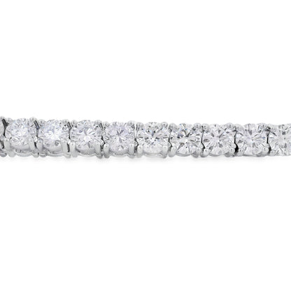 14k White Gold 41.20ctw Natural Round Brilliant Diamond Tennis Necklace