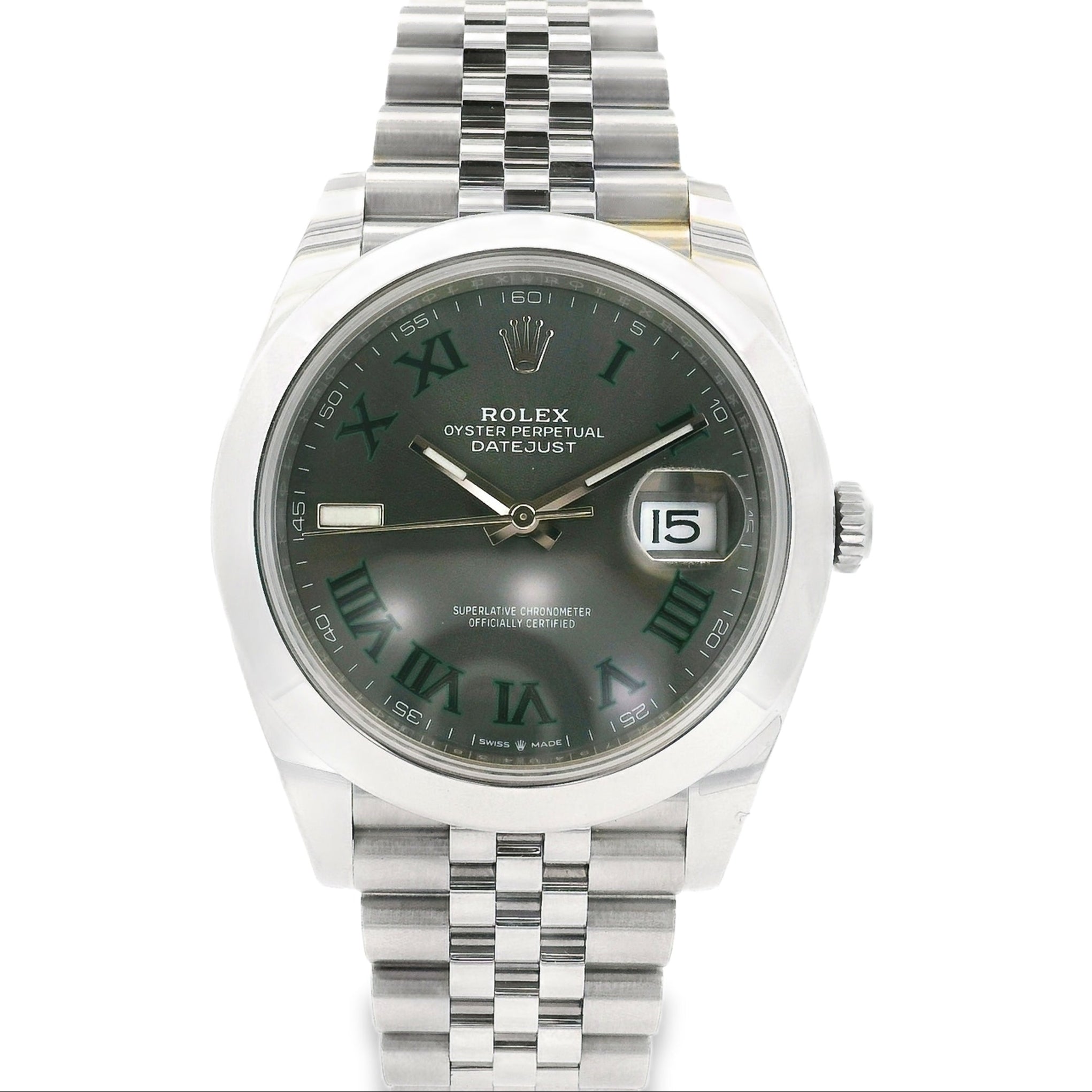 Rolex 126300 Datejust 41mm Wimbledon on Jubilee Bracelet Watch