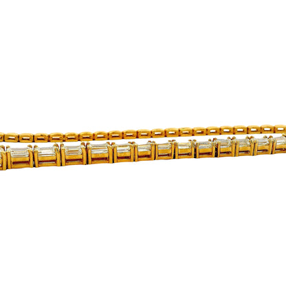18k Yellow Gold 8.44ctw Half Way Emerald Cut Necklace