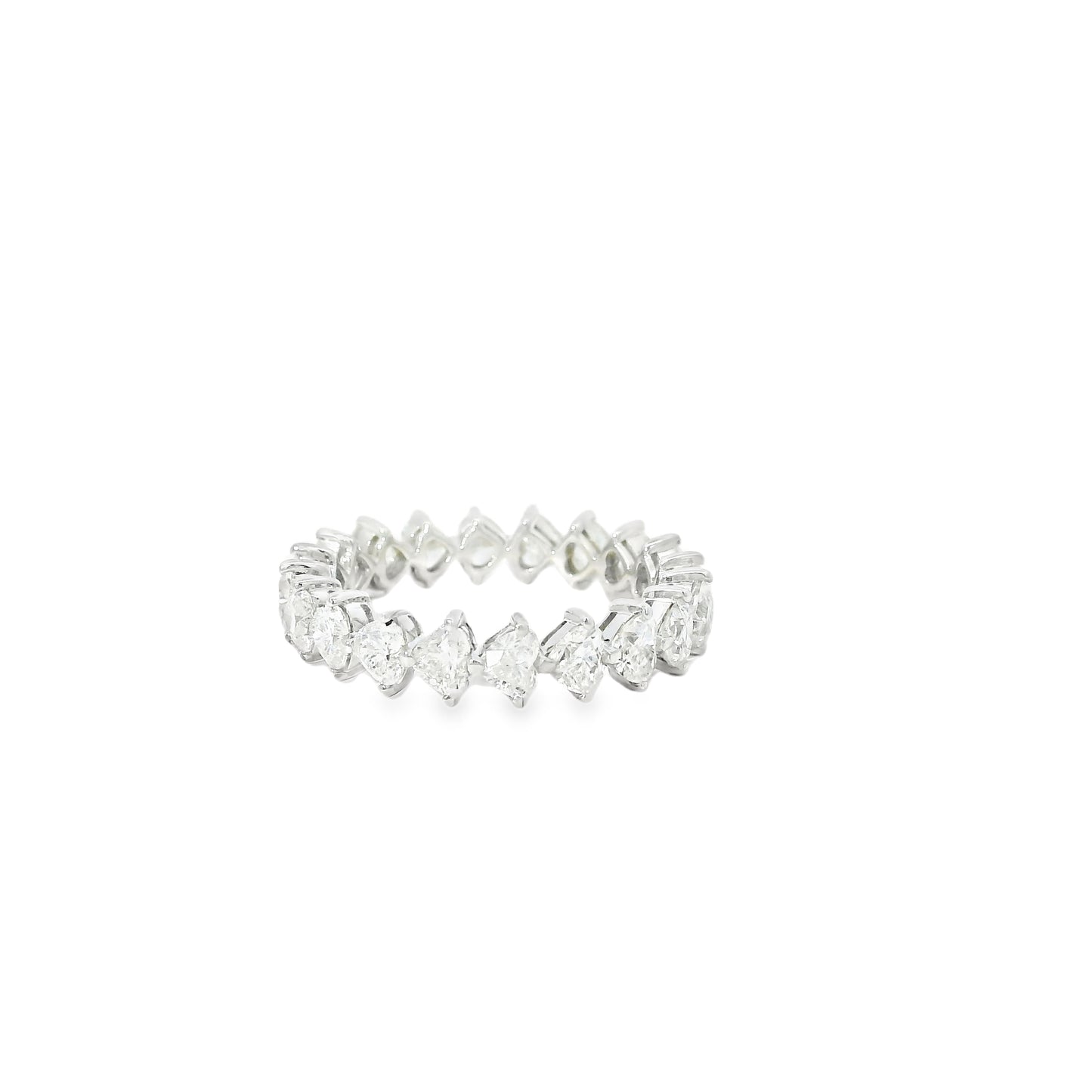 18k White Gold 2.83ctw Pear Cut and Round Brilliant Eternity Band