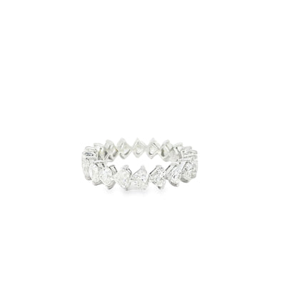 18k White Gold 2.83ctw Pear Cut and Round Brilliant Eternity Band