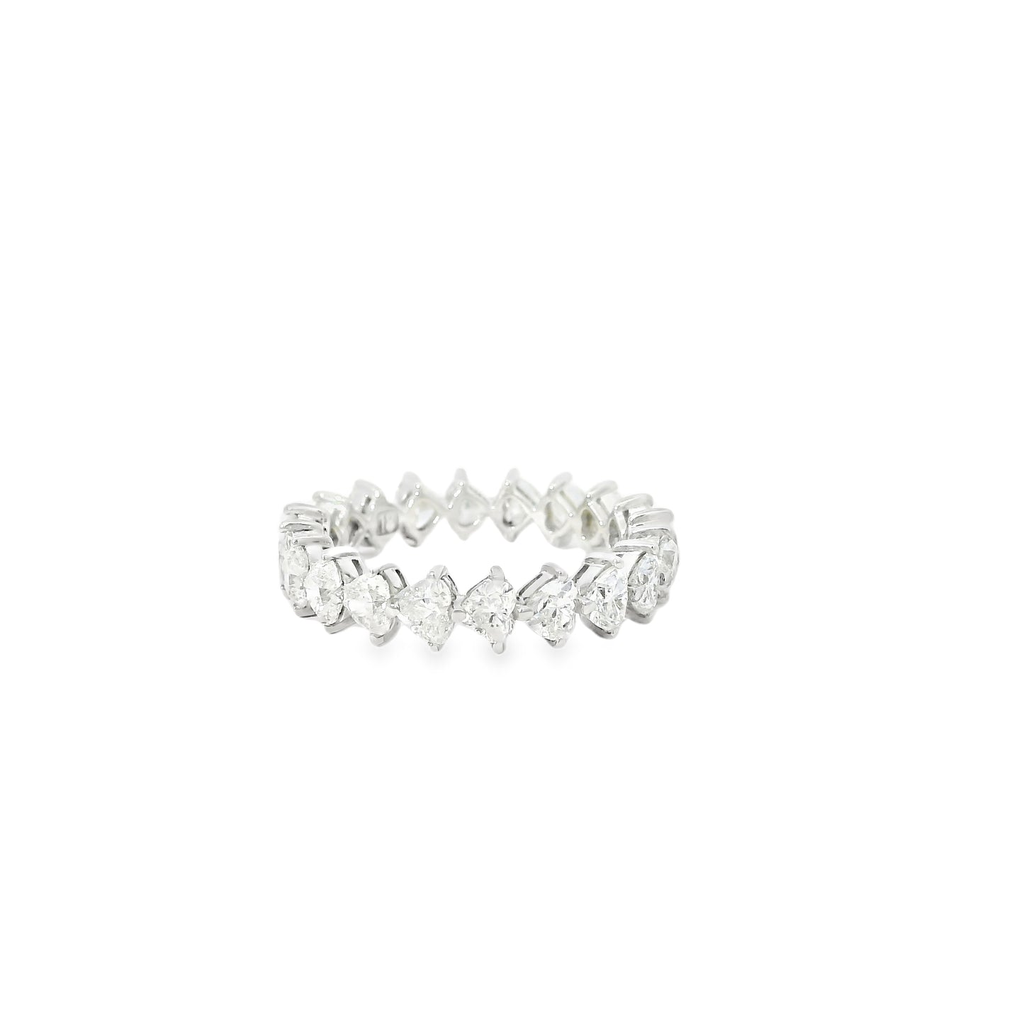 18k White Gold 2.83ctw Pear Cut and Round Brilliant Eternity Band
