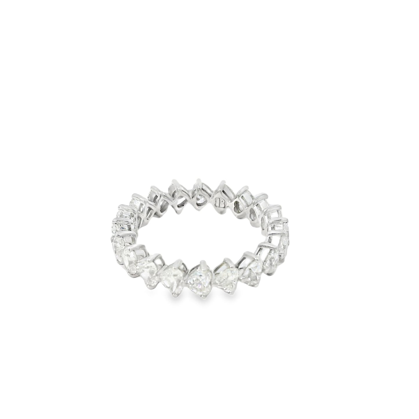 18k White Gold 2.83ctw Pear Cut and Round Brilliant Eternity Band