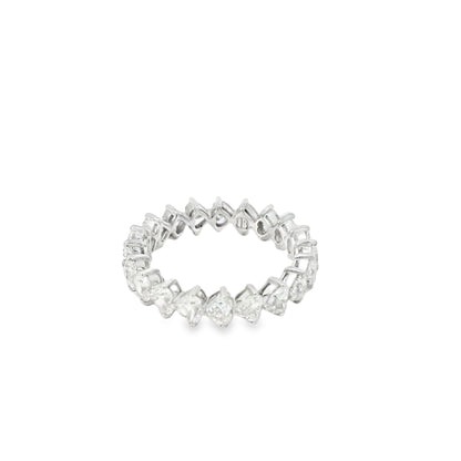 18k White Gold 2.83ctw Pear Cut and Round Brilliant Eternity Band