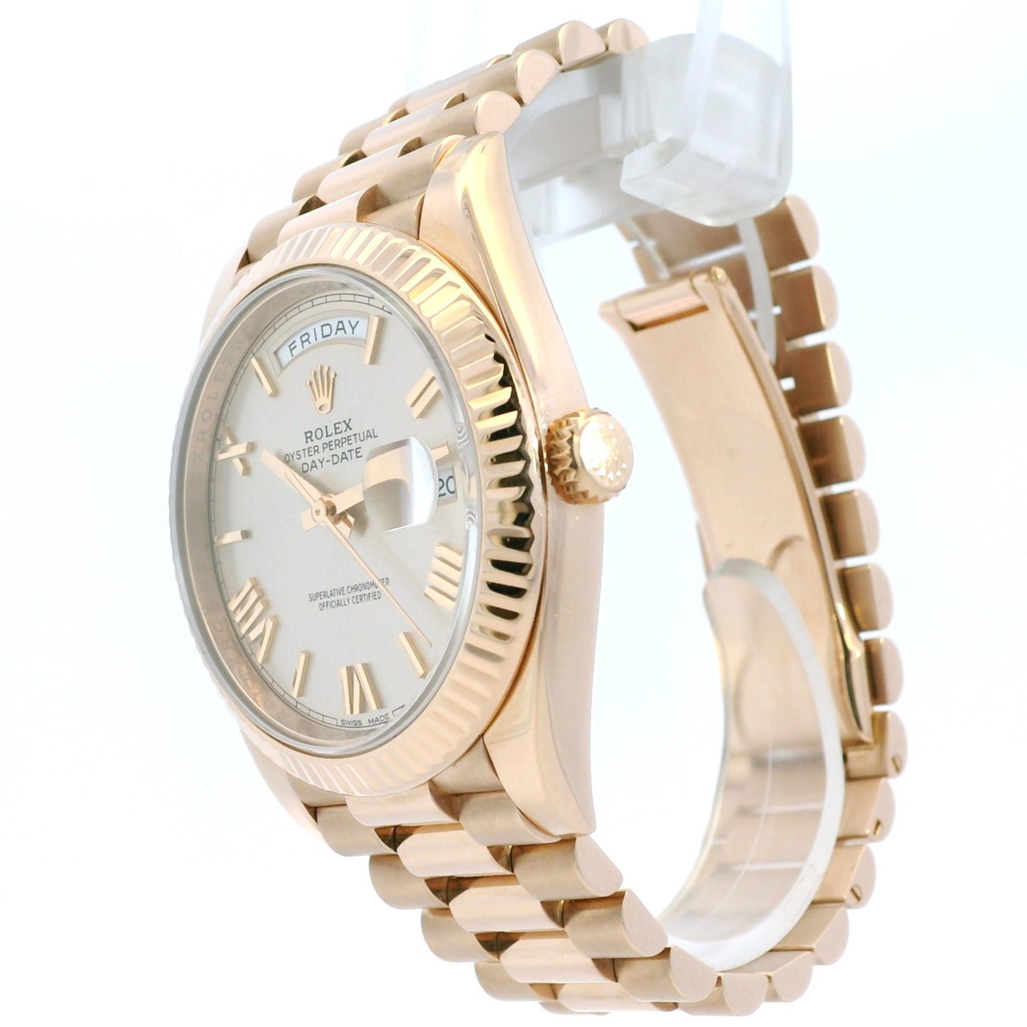 Rolex 228235 18k Rose Gold 40mm Day-Date with Roman Dial Watch